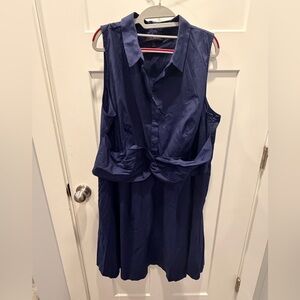 Lane Bryant Navy Sleeveless Dress Plus Size 22 Collared Work Dress